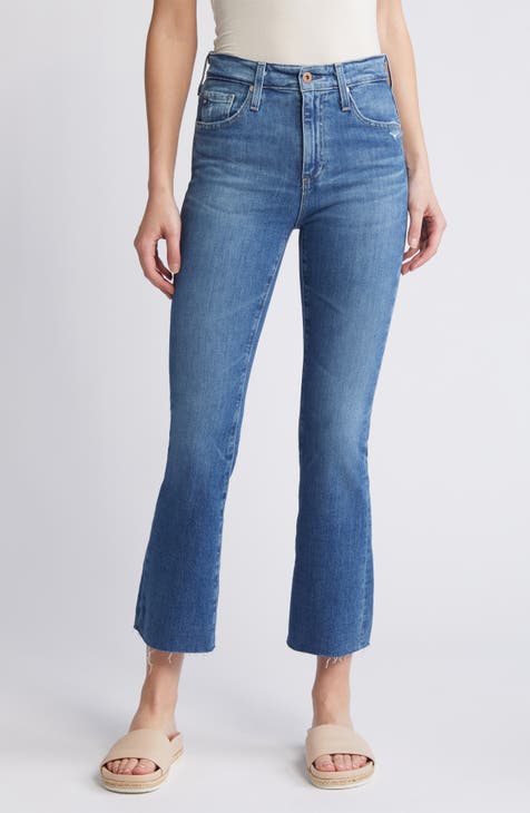 Farrah Raw Hem Crop Bootcut Jeans