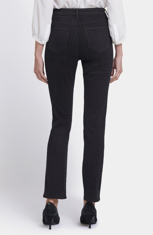 Shop Nydj Sheri High Waist Slim Straight Jeans In Houndstooth Luxe Burnout