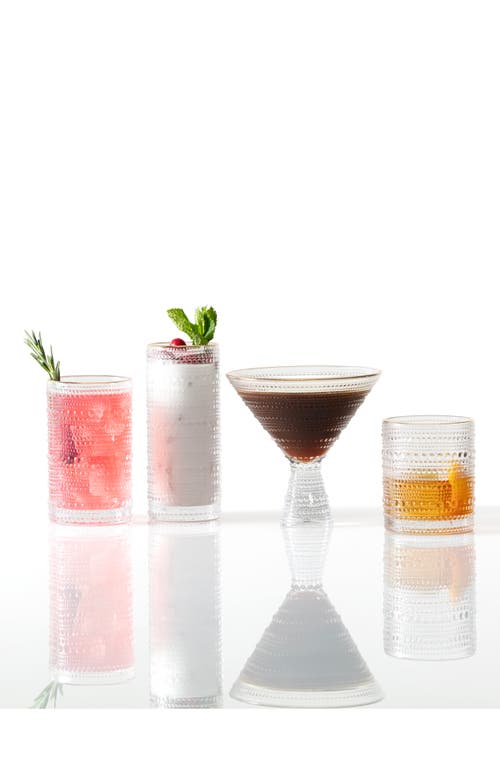 Fortessa Jupiter Set Of 6 Gold Rim Collins Glasses In Clear