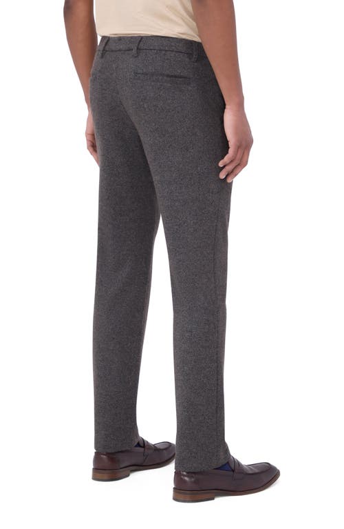 Shop Bugatchi Flat Front Wool & Cotton Blend Chino Pants In Zinc