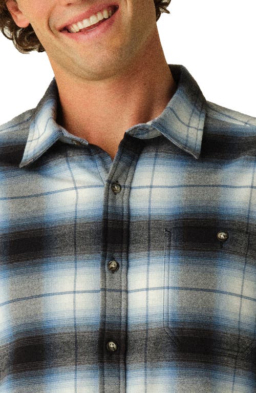 Shop Fair Harbor Seaside Stretch Flannel Button-up Shirt In Smooth Blue Plaid