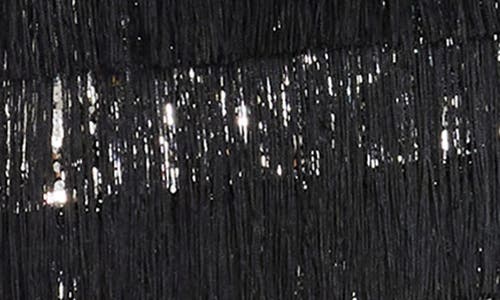 DRESS THE POPULATION DRESS THE POPULATION REBECCA SEQUIN & TIERED FRINGE COCKTAIL MINIDRESS