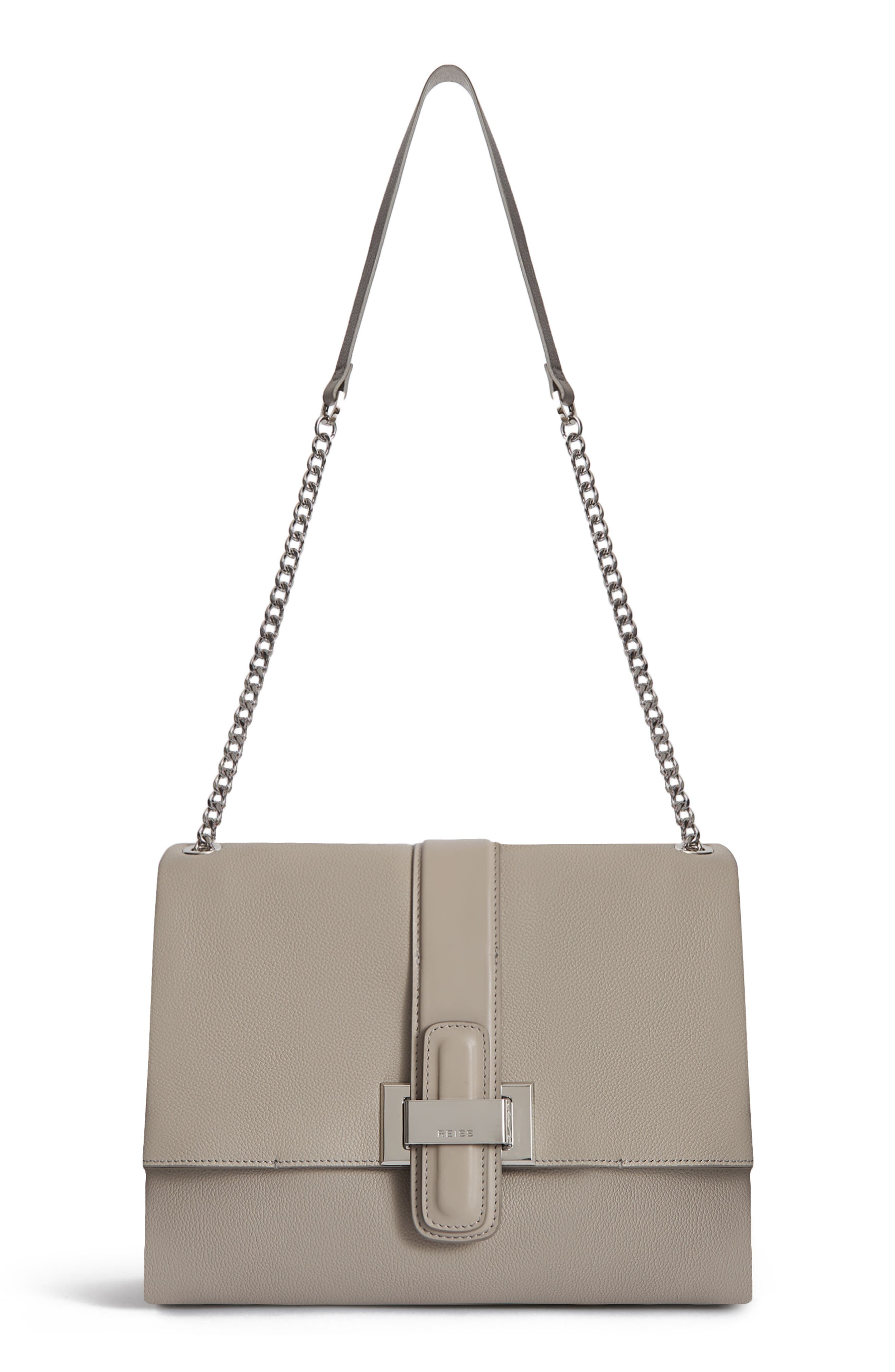 reiss maya leather shoulder bolsa