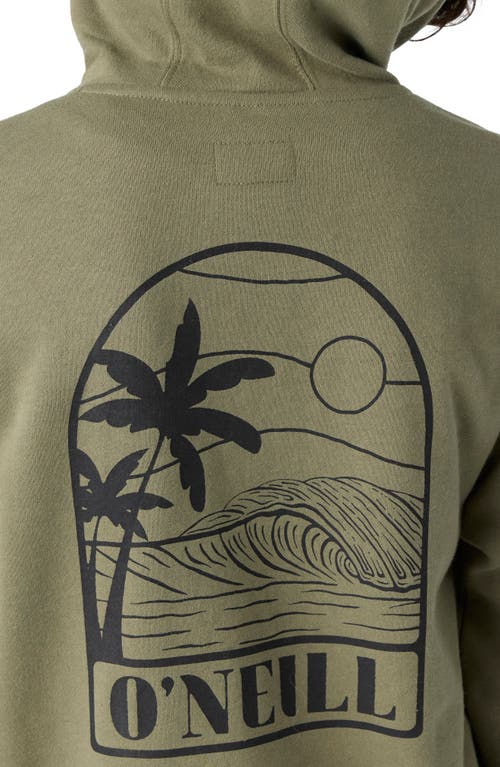 Shop O'neill Kids' Fifty Two Graphic Hoodie In Deep Lichen Green