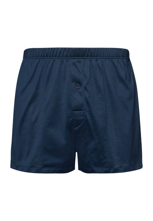 Hanro Men's Sporty Mercerized Cotton Boxers In Midnight Sky