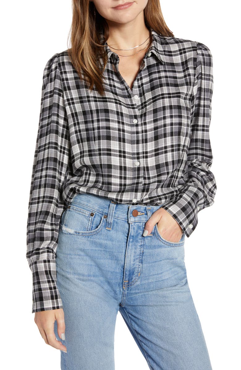 Something Navy Fitted Flannel Top (Nordstrom Exclusive) | Nordstrom
