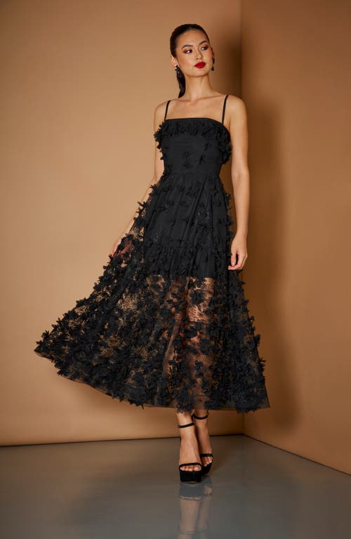 Shop Helsi Audrey Floral Appliqué Cocktail Dress In Black