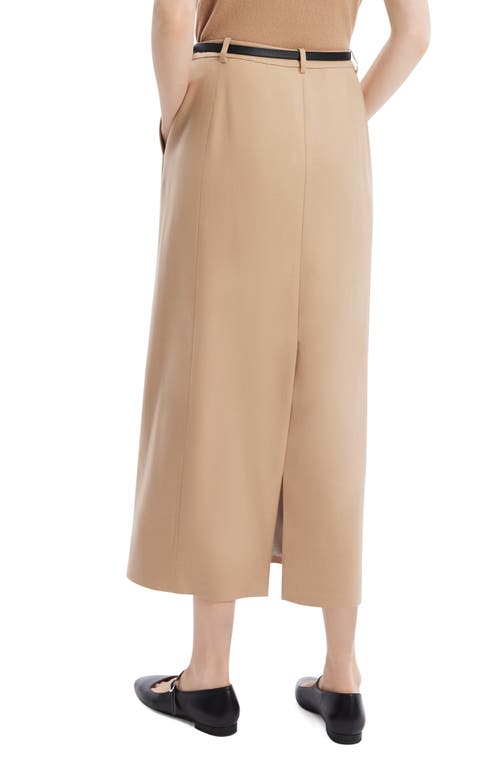 Shop Theory High Waist Midi Skirt In New Camel