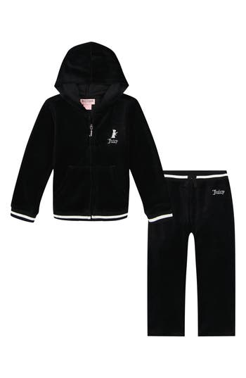 JUICY COUTURE JUICY COUTURE KIDS' VELOUR ZIP HOODIE & PANTS SET 