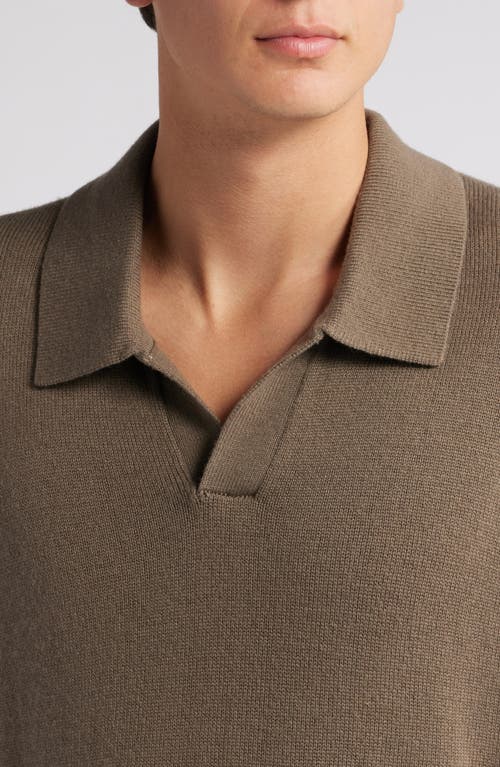 Shop Frame Wool & Silk Johnny Collar Sweater In Soft Mocha