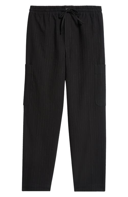 Shop Kenzo Broken Pinstripe Cargo Joggers In Black