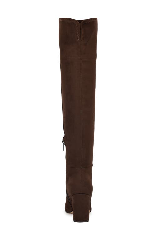 Shop Nine West Miykah Pointed Toe Over The Knee Boot In Dark Brown