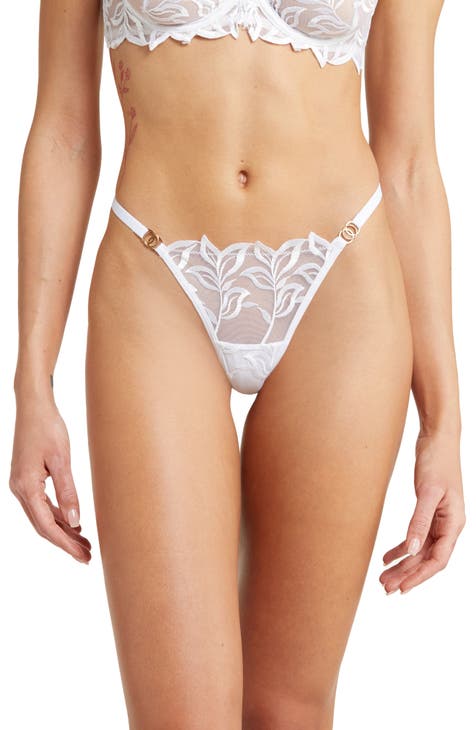 Isadora Embroidered Mesh Thong