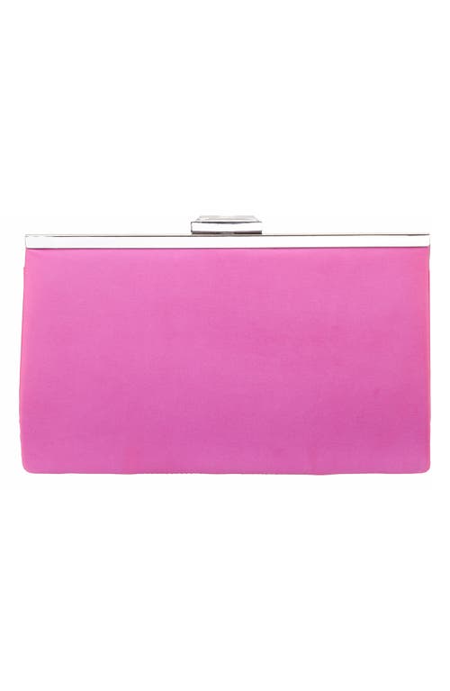 Nina Women's Pleated Stain Crystal Frame Clutch In Ultra Pink