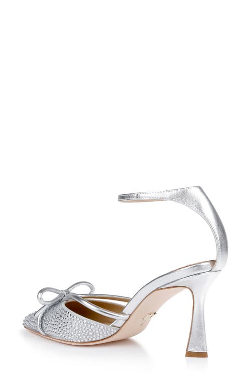 BADGLEY MISCHKA BADGLEY MISCHKA COLLECTION ANN ANKLE STRAP POINTED TOE PUMP