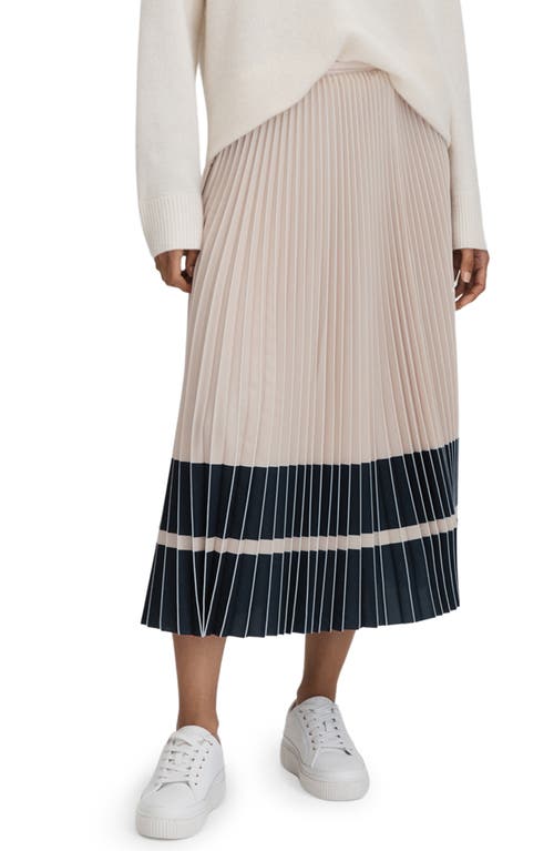 Reiss Marie Pleated Midi Skirt In Neutral