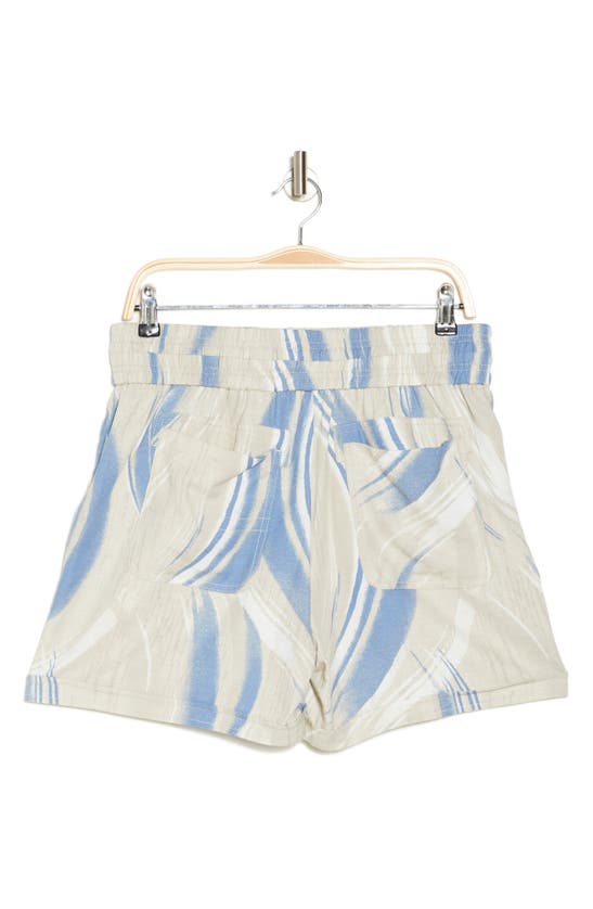 Shop Democracy Elastic Waist Shorts In Natural Blue