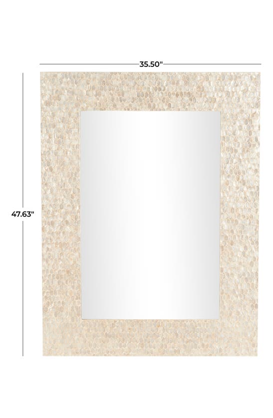 Shop Ginger Birch Studio Mother Of Pearl Shell Wall Mirror In Cream
