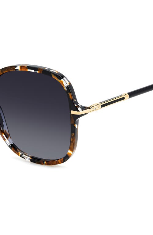 Carolina Herrera 58mm Gradient Square Sunglasses In Black Havana Gold/dark Grey