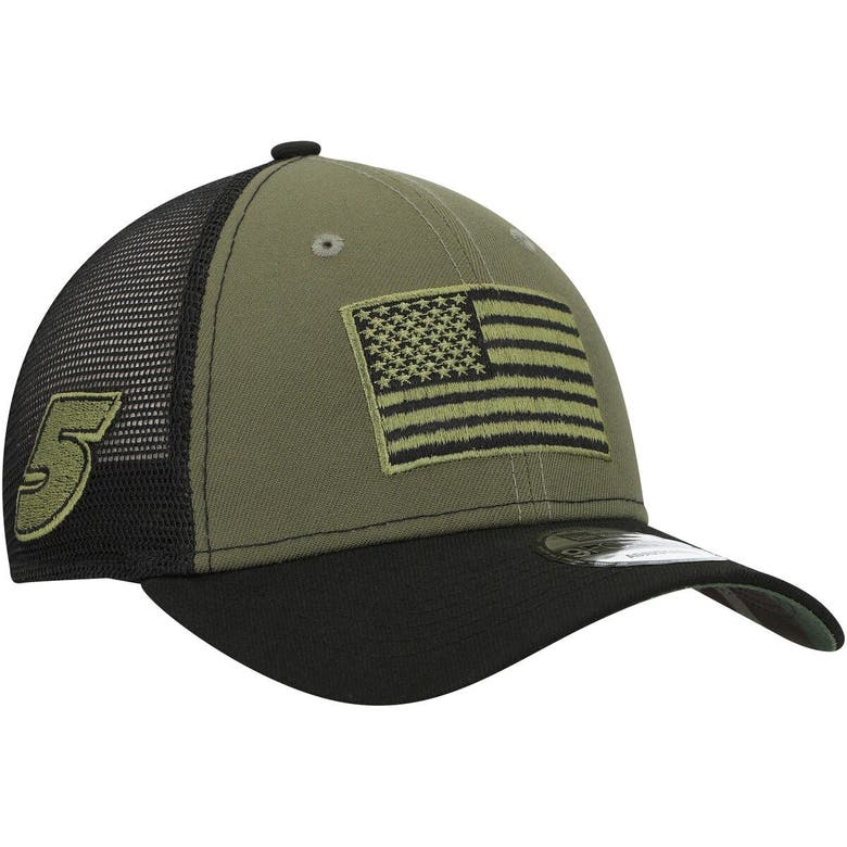 New Era Olive/black Kyle Larson Military Appreciation 9forty Adjustable ...