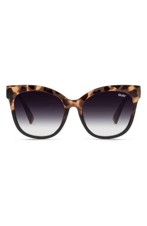 Quay Australia It's My Way 59mm Gradient Cat Eye Sunglasses in Tort Black /Black Fade