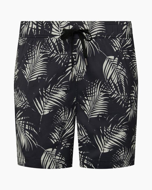 Onia Charles Straight-leg Mid-length Printed Swim Shorts In Black/off White