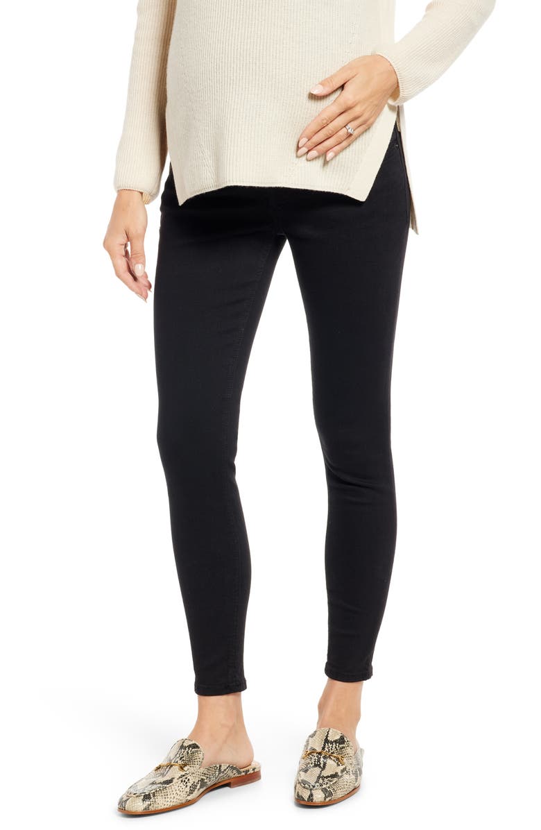 TOPSHOP Over the Bump Maternity Jeans, Main, color, BLACK