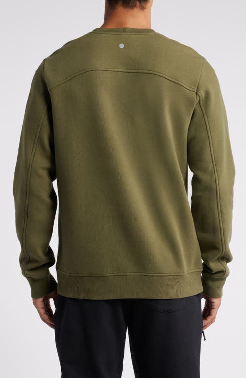 Shop Zella Cloud Fleece Sweatshirt In Olive Night