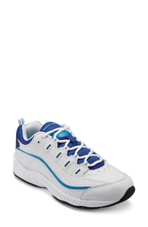 Easy Spirit Romy Sneaker In White/cyan Blue/surf The Web