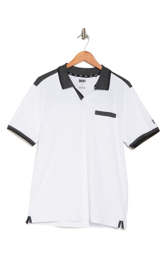 Shop Dkny Sportswear Dkny Marr Stretch Cotton Polo In White