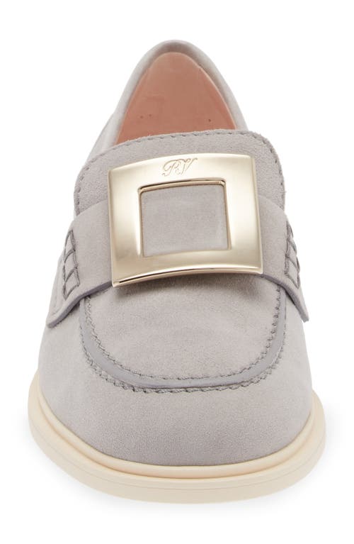 Shop Roger Vivier Viv Rangers Buckle Loafer In Grigio Chiaro