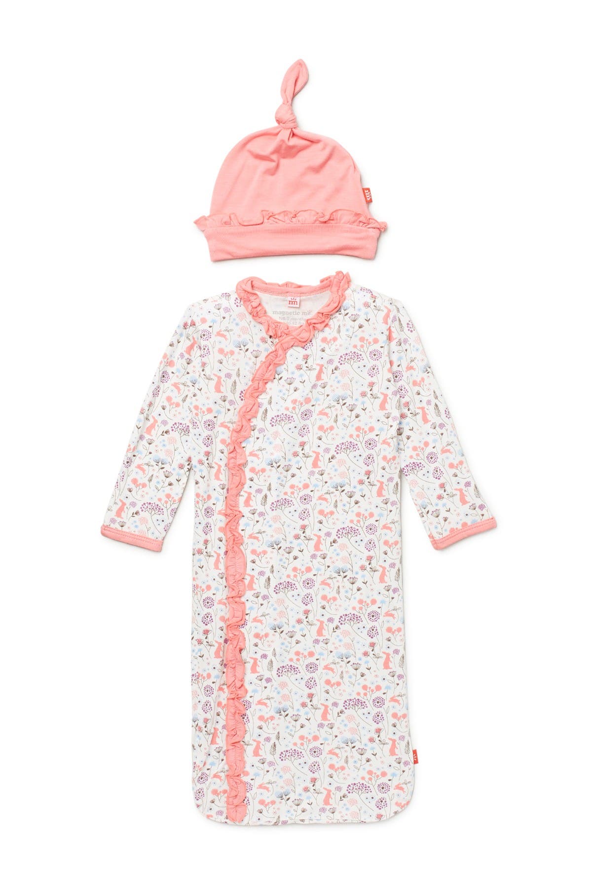 baby girl gown and hat set