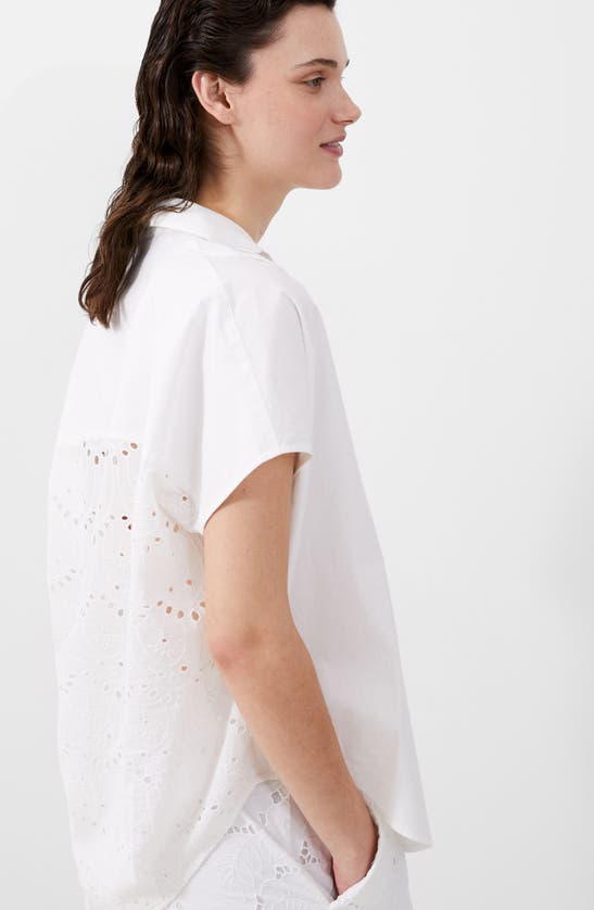 Shop French Connection Cele Eyelet Back Shirt In Linen Whit