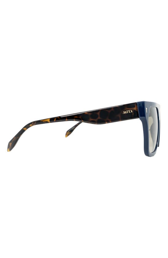 Shop Mita Sustainable Eyewear 59mm Square Sunglasses In Shiny Blue/ Shiny Demi