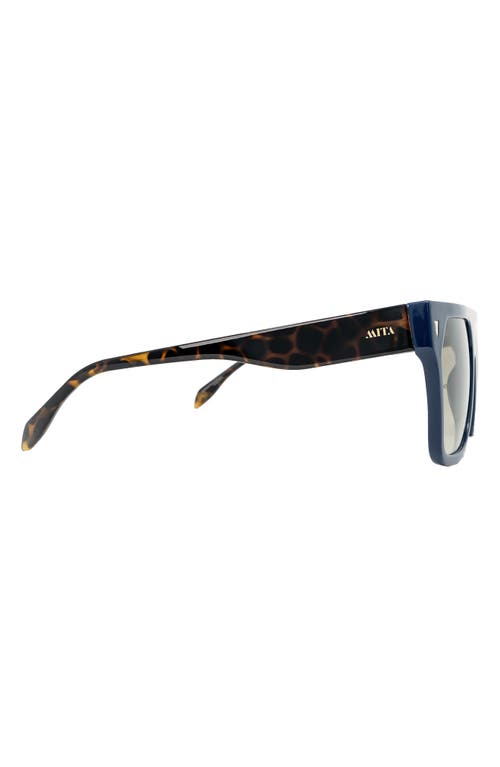 Shop Mita Sustainable Eyewear 59mm Square Sunglasses In Shiny Blue/shiny Demi