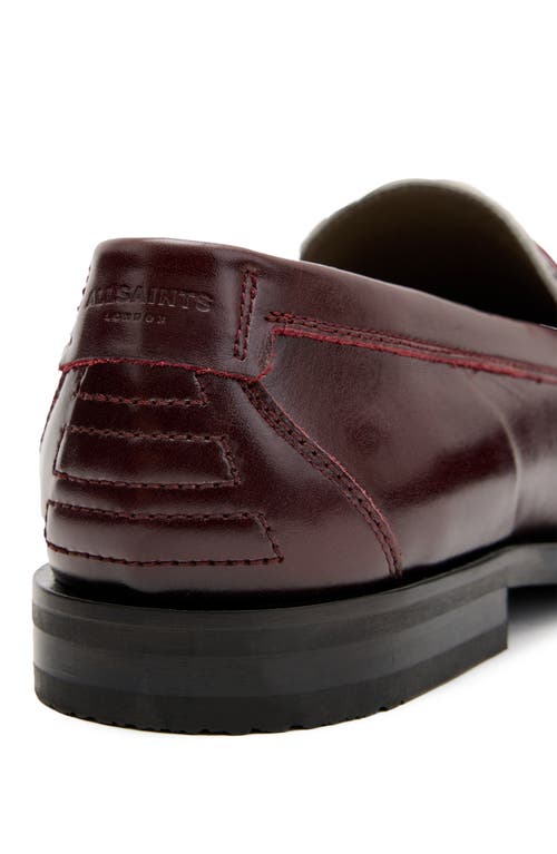 Shop Allsaints Harmon Penny Loafer In Winehouse Red/white