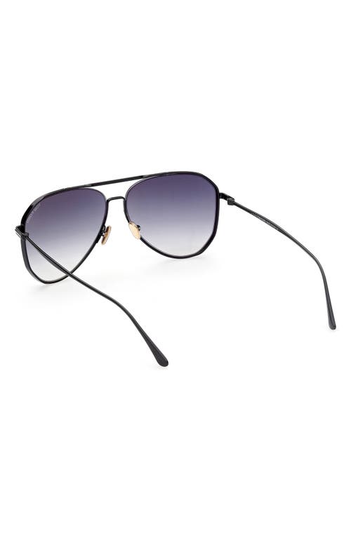 Shop Tom Ford Charles-02 60mm Aviator Sunglasses In Sblk/smkg