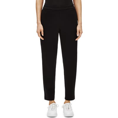 Petite Eileen Fisher Slouchy Tapered Ankle Pants, Black