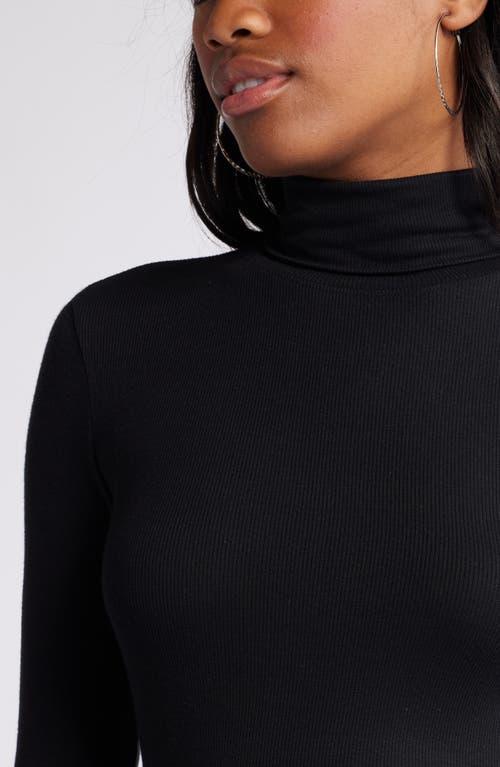 Bp. Turtleneck Rib Top In Black
