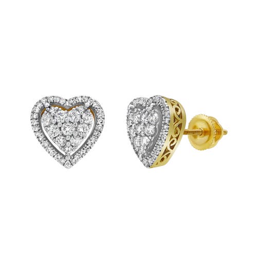 Shop Luvmyjewelry Heartland Bling 14k Yellow Gold Diamond Stud Earrings