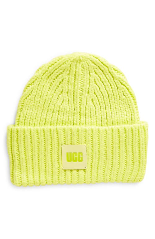 UGG(r) Chunky Ribbed Beanie in Tennis Green