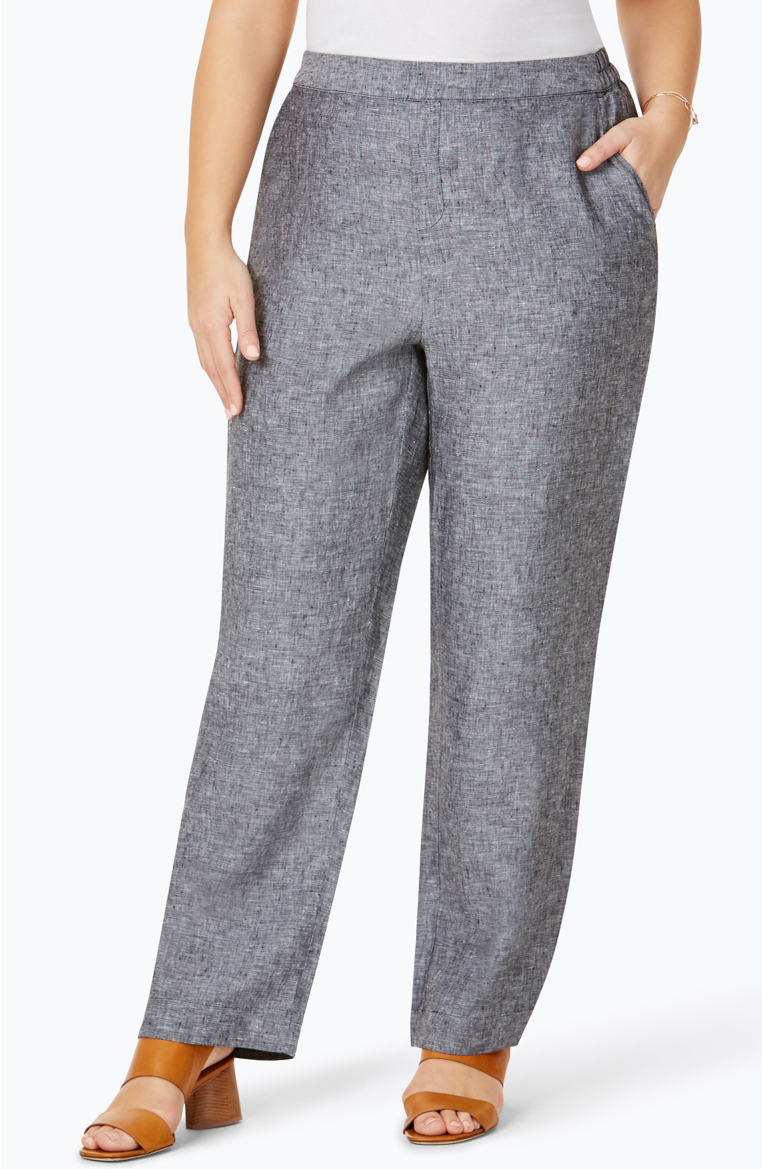 Foxcroft PullOn Linen Pants (Plus Size) Nordstrom