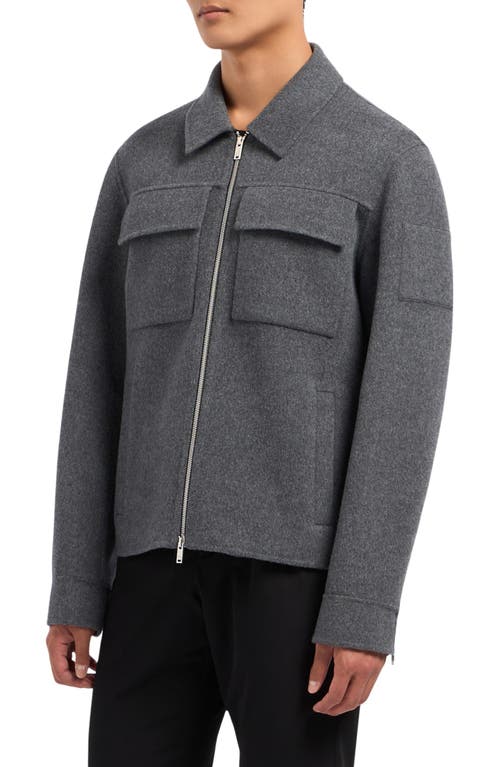 Moose Knuckles Jacques Wool Blend Double Face Jacket In Charcoal