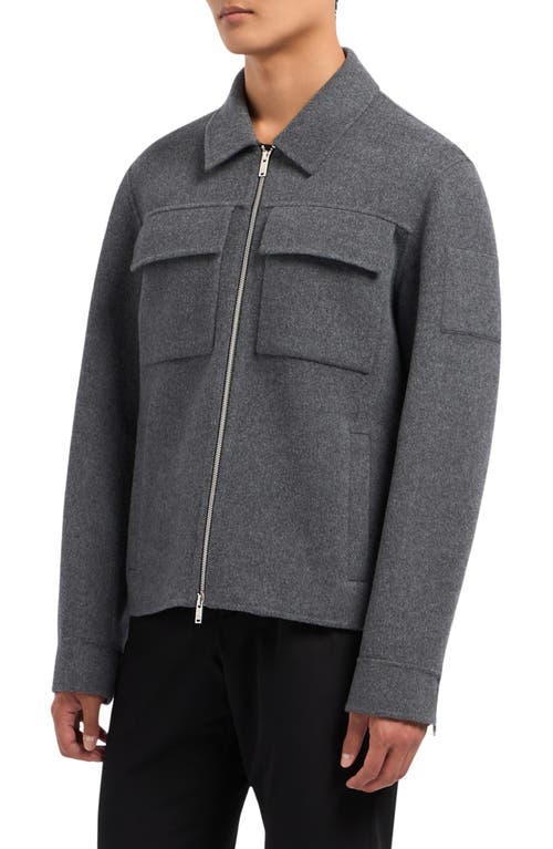 Moose Knuckles Jacques Wool Blend Double Face Jacket in Charcoal 