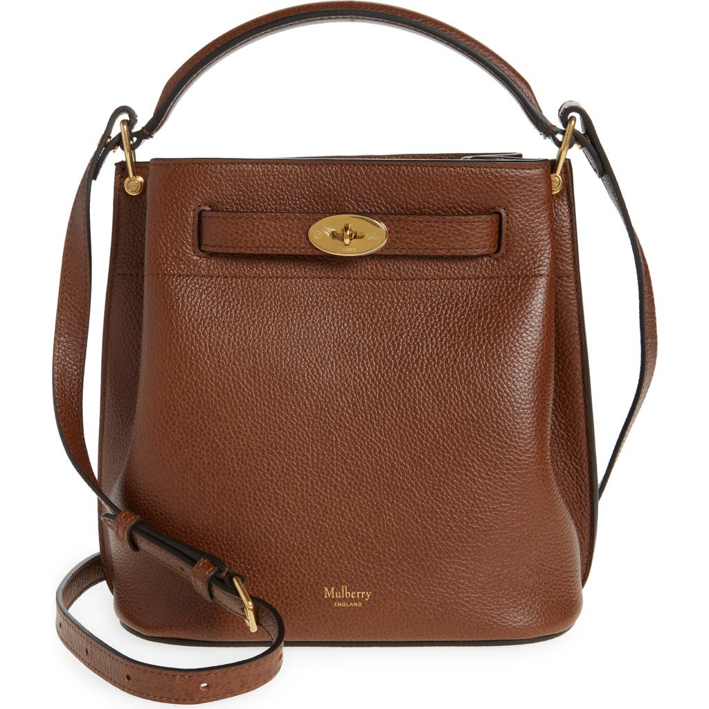 Mulberry Islington Grained Leather Bucket Bag In Brown