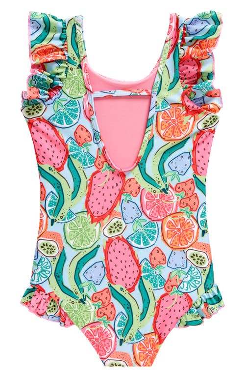 Boardies Kids' Ice Slice Ruffles One-piece Swimsuit In Blue/green/pink Multi