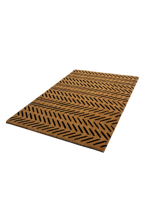 Shop Entryways Fishbone Doormat In Natural Coir/black
