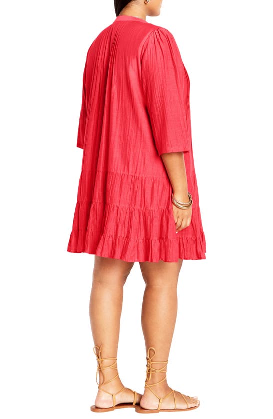 Shop City Chic Milly Button-up Minidress In Hibiscus