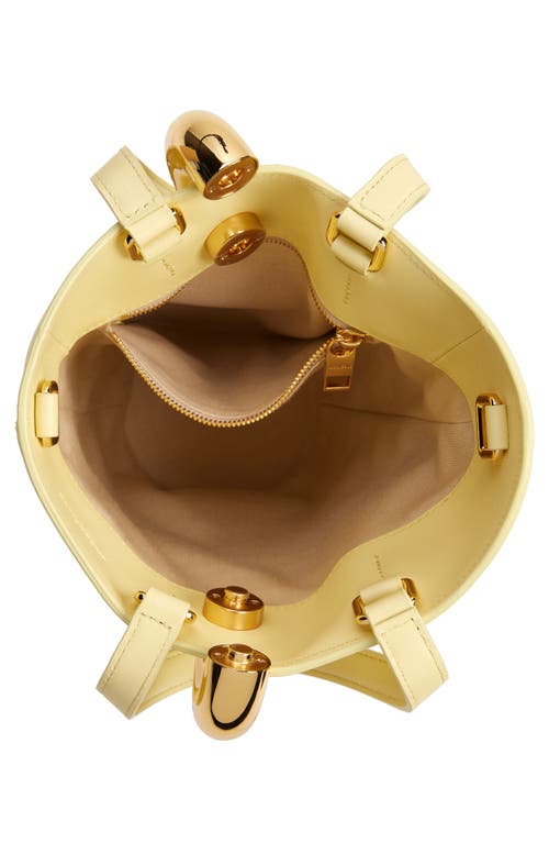 Shop Jacquemus Le Petit Bambola Leather Bucket Bag In Light Yellow 210