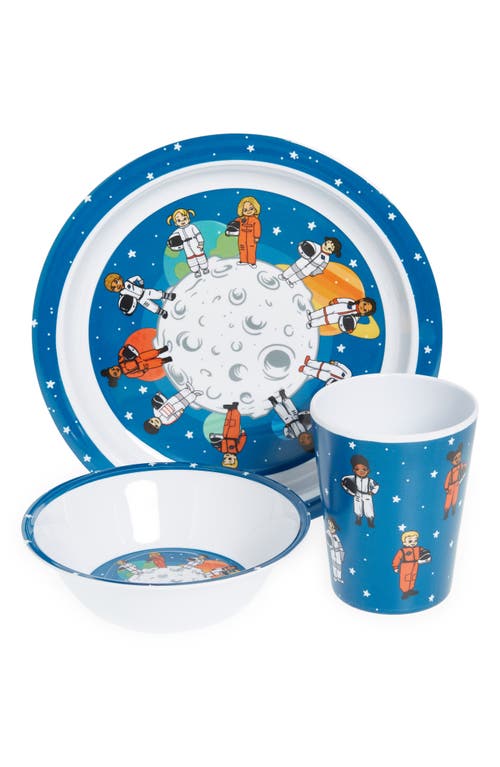 Colorfull Plates Space Theme Mealtime Plate, Bowl & Cup Set in Blue Multi at Nordstrom